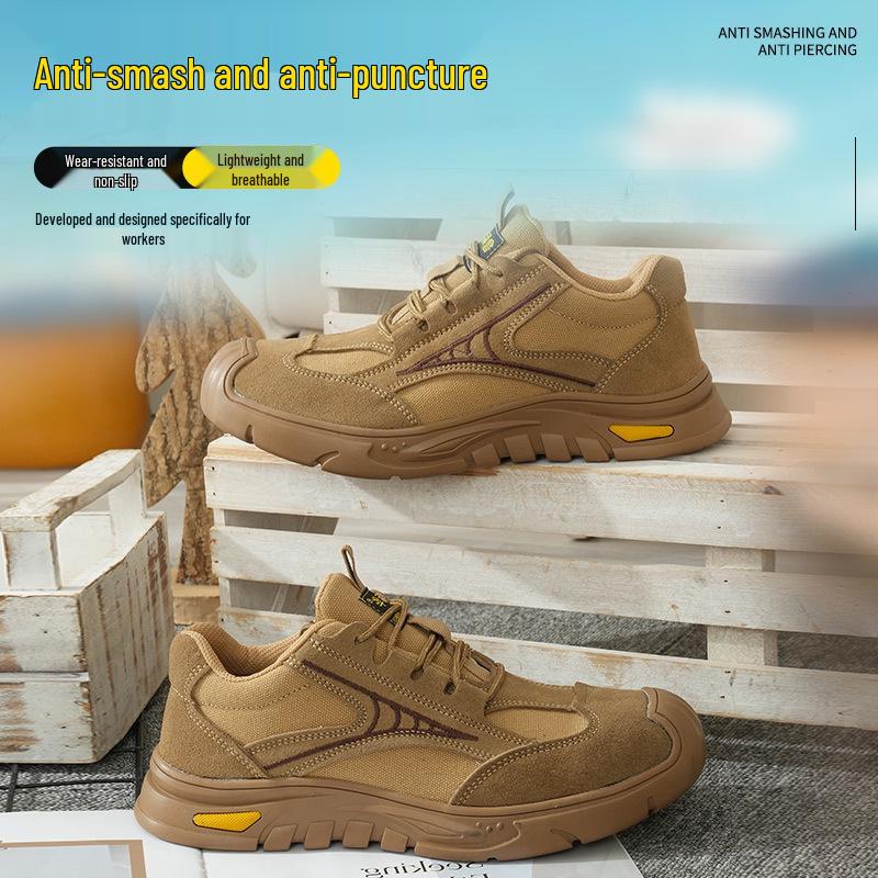 Men's Summer Breathable Safety Work Shoes - Anti-Smash, Anti-Puncture, Electric Welding Protection, Insulated, Lightweight, Solid Sole