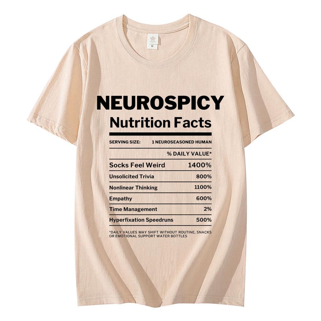 Funny Neurospicy Tshirt Men Women Summer Casual Fashion Short Sleeve Tshirts High Quality Cotton Oversized T Shirt Streetwear