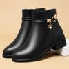 Fashion Hot Selling Soft Leather Women Shoe Winter Soft Soled Midd-leaged Elderly Ankle Boot Mom Cotton Plush Women Boot Leather Shoes