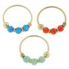 9K Yellow Gold 3 Pieces Opal Stones Hoop Nose Ring In Box - Quality Piercings