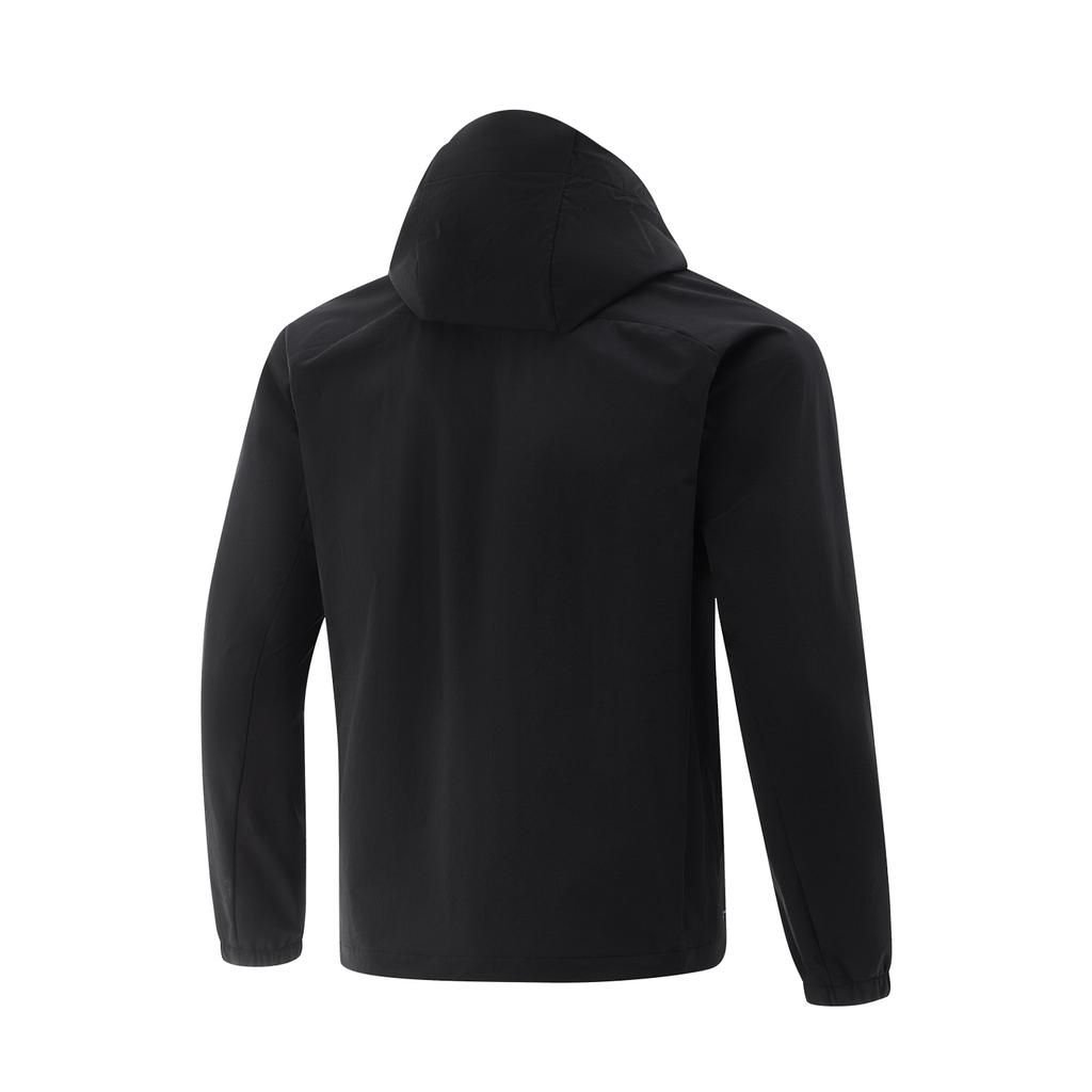 Li Ning Comfortable Simple Versatile Hooded Zipper Solid Color Sports Jacket Men Jackets Black AFDV675-6