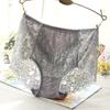 Ladies Mesh Panties High-waist Seamless Lace Underwear Briefs Transparent Silk Women Cotton Health Knickers Lingerie XXXL