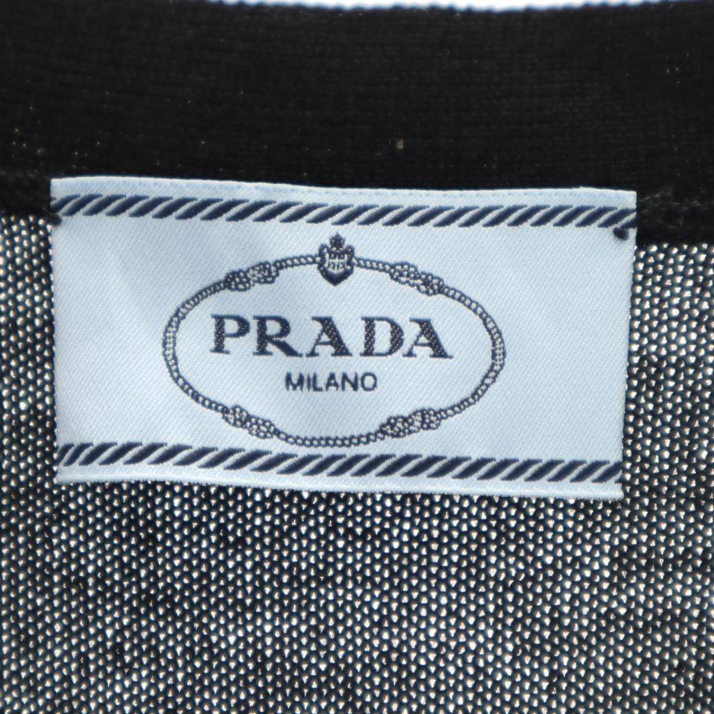 Prada Вязаный кардиган с V-образным вырезом и длинными рукавами 38 черный Женский Б/У