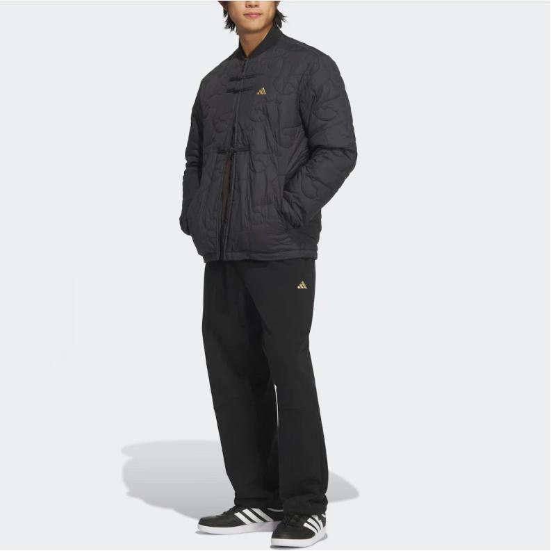 Adidas Серия CNY FW25 Современная стеганая куртка Новогодний стиль Вдохновленная Китаем Водонепроницаемая Теплая Мягкая Спортивная Повседневная Куртка с Длинным Рукавом Хлопковая KS0408