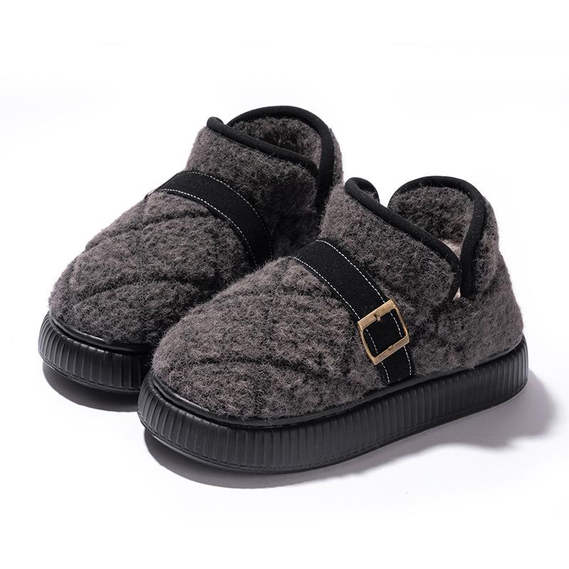 Women's Home Bootie Furry Slippers Warm Cozy Snow Boots with Fuzzy Plush Lined for Women Winter Non Slip House Shoes for Indoor Outdoor Short Boots
