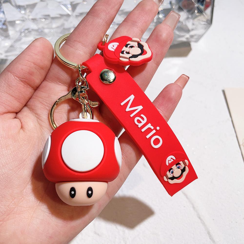 Super Mario Keychain Mario Bros Luigi Toad Yoshi Bowser Action Figure Model AccesoriosPVC Cartoon Bag Doll Pendant Toys Gift