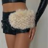 New MAO MAO Retro Faux Fur Waistband and Plush Waistchain