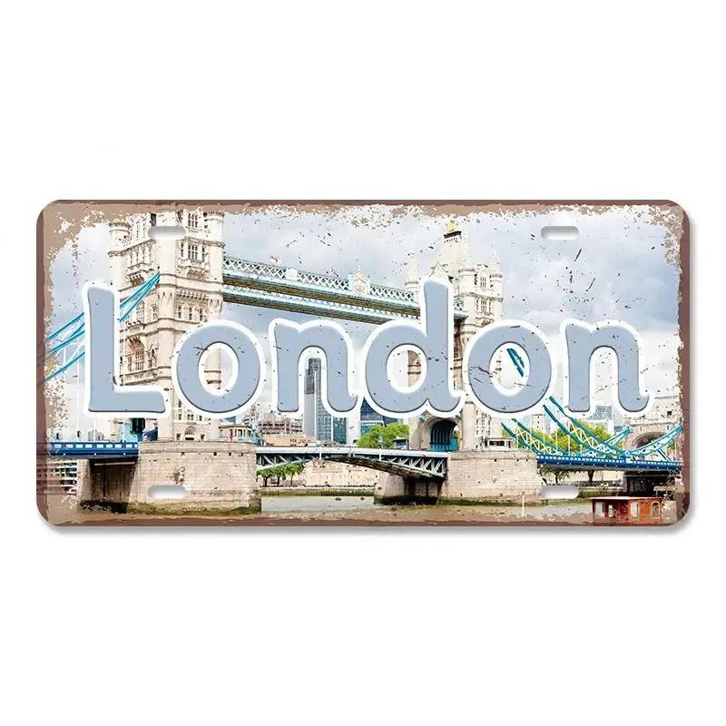 Винтажный кантри столица номерной знак металлические знаки ретро Америка Франция Бразилия металлический плакат пещера человек кафе бар паб настенный декор