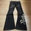 Y2K Street Retro Harajuku вышитые джинсы женские эластичные микро-клеш брюки горячие девушки узкие прямые брюки готические хип-хоп брюки