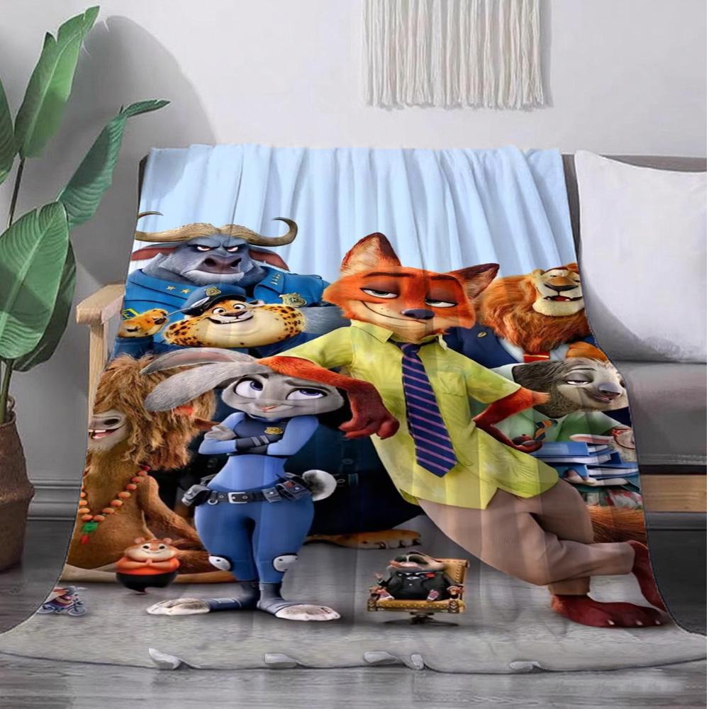 Kawaii J-Judy&N-Nick All Seasons and Blankets for Decorative Sofa Blanket New Year Bedspread on the Bed Furry Camping Anime Beds