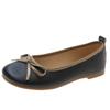 Lucyever Bow Pu Leather Women Ballet Flat Shoes 2024 Comfort Slip On Soft Sole Flats Woman Shallow Mouth Single Shoes Female