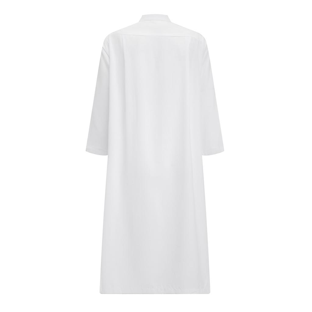 Цветная длинная роба с воротником-стойкой, длинными рукавами и карманами для мусульманских мужчин