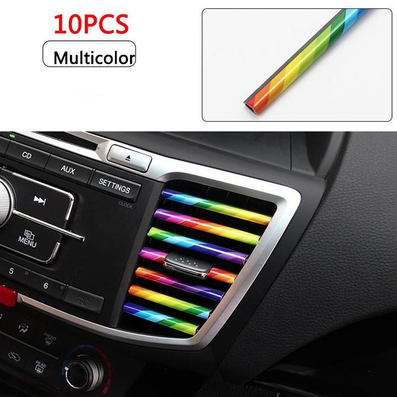 Разноцветные автомобильные вентиляционные полоски для отделки U-образного стиля, декоративные полосы для автомобиля, интерьер, стайлинг автомобиля «сделай сам», универсальные автомобильные аксессуары