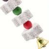 Hanging Bird Chew Toy with Mineral Blocks, Wooden Beads and Bell, Cage Enrichment Toy for Parakeet Cockatiel Budgie Parrot