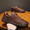 38-48 Мужская обувь больших размеров из кожи, низкие повседневные спортивные туфли, мужская модная повседневная кожаная обувь