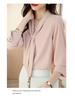 2024 High-End Women's Chiffon Ribbon Blouse - Slimming Long Sleeve, Versatile Spring/Autumn Fashion