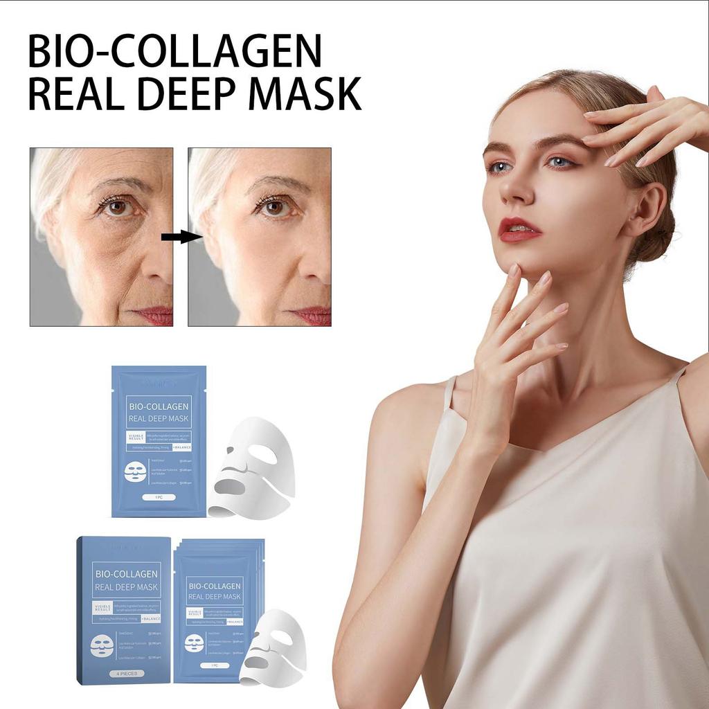 Bio Collagen True Deep Mask, Коллагеновая маска на ночь, Коллагеновая маска для ухода за лицом, Увлажняющая антивозрастная маска(5мл)