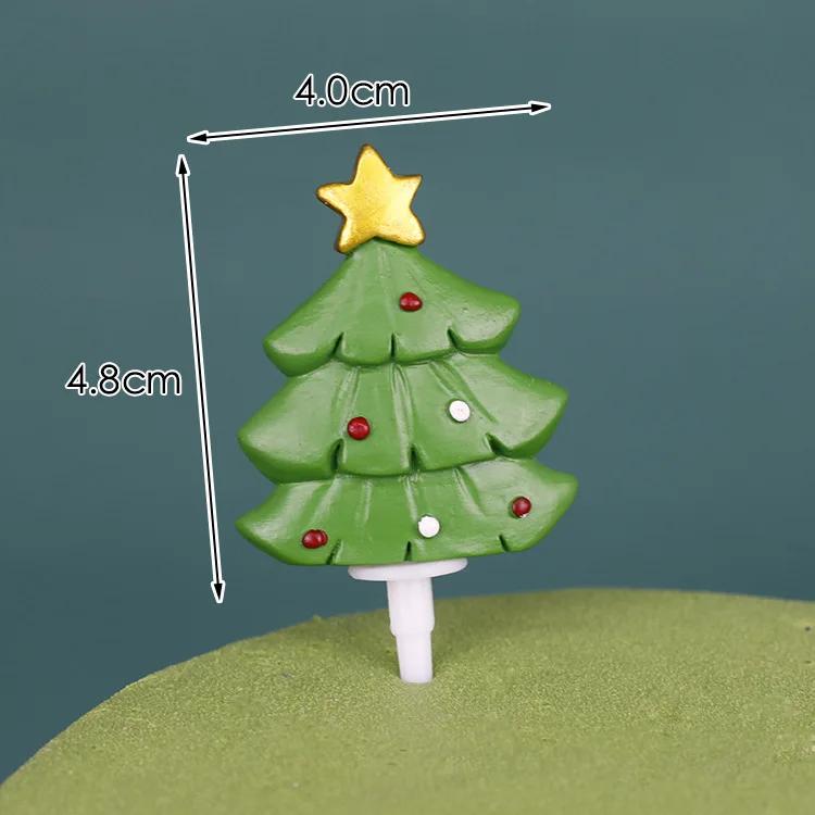 Christmas Cake Toppers Resin Santa Claus Cake Decor Xmas Small House Cupcake Dec Merry Christmas Decor For Home Happy New Year