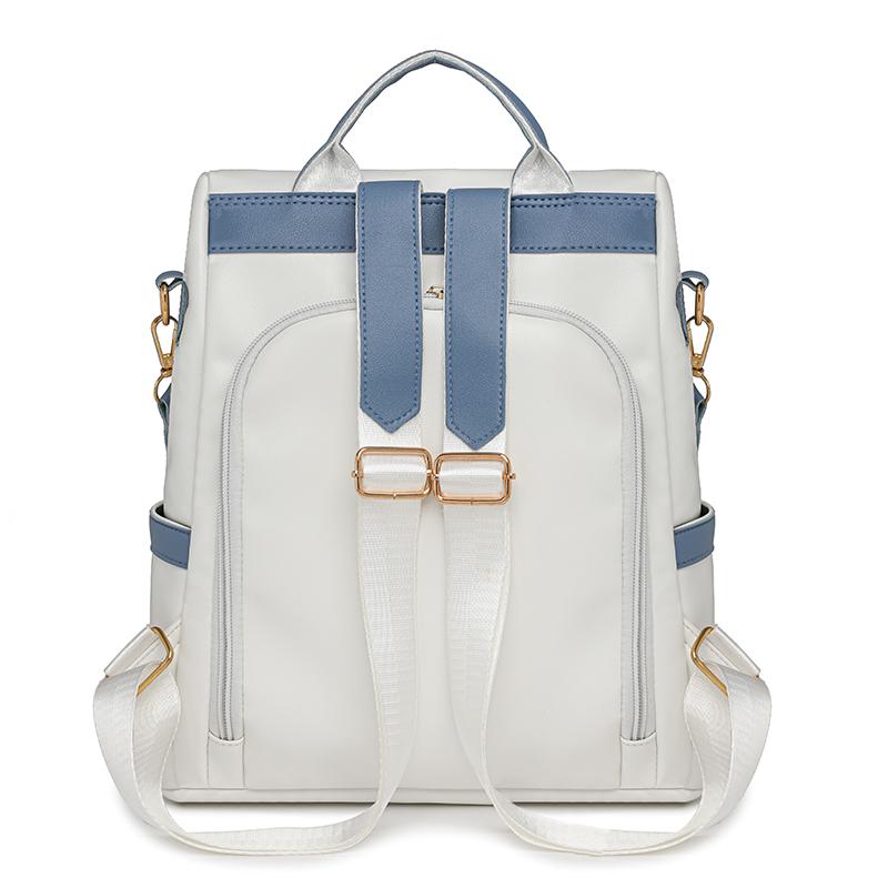 Рюкзак Color Block Anti-Theft, женская дорожная сумка из мягкой кожи, большой емкости