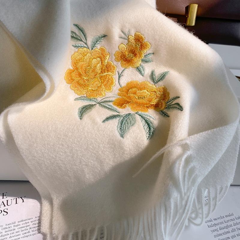 100% Wool Winter Scarf For Women Long Warm Cashmere Scarves Hijab Solid Lady Shawl Wrap Female Pashmina Bandana Head Scarfs New