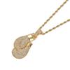 Men's Full CZ Iced Out Hop Design Boxing Glove Pendant Boxed Jewelry Bling Necklace Fashion Chains for Rappers and Boxers