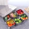 Stainless Steel Food Preparation Box 6/8 Grid Dessert Ingredient Box Seasoning Storage Box  Hot Pot