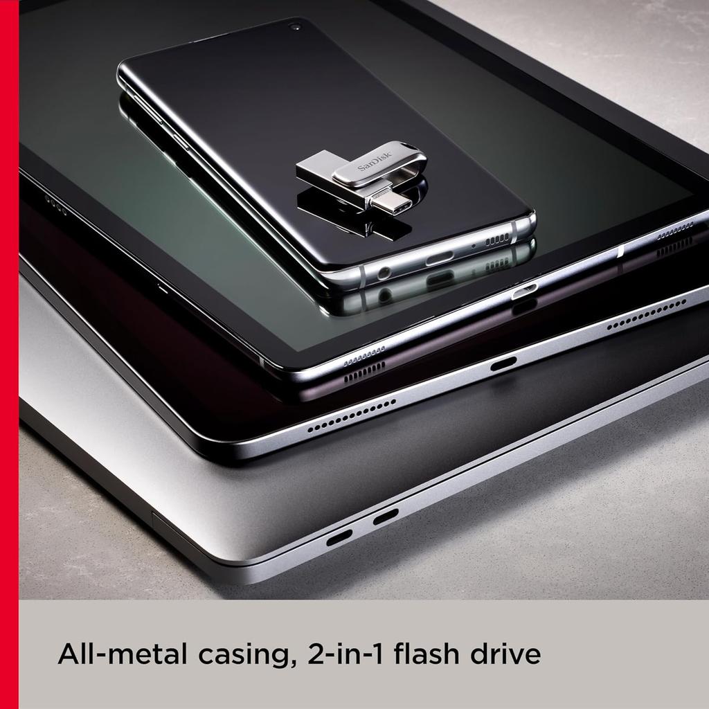 SanDisk 128 ГБ USB Type-C OTG 2-в-1 флеш-накопитель sandisk ultrd Dual Drive Luxe 64 ГБ 256 ГБ 512 ГБ Металлический USB-накопитель Для ПК/Mac/iPad/Телефона