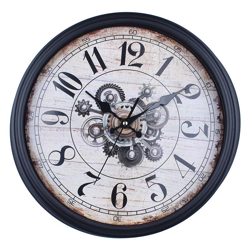 Retro Creative Wall Clock Silent Clock Home Living Room Modern Simple Creative Round Decorative Table