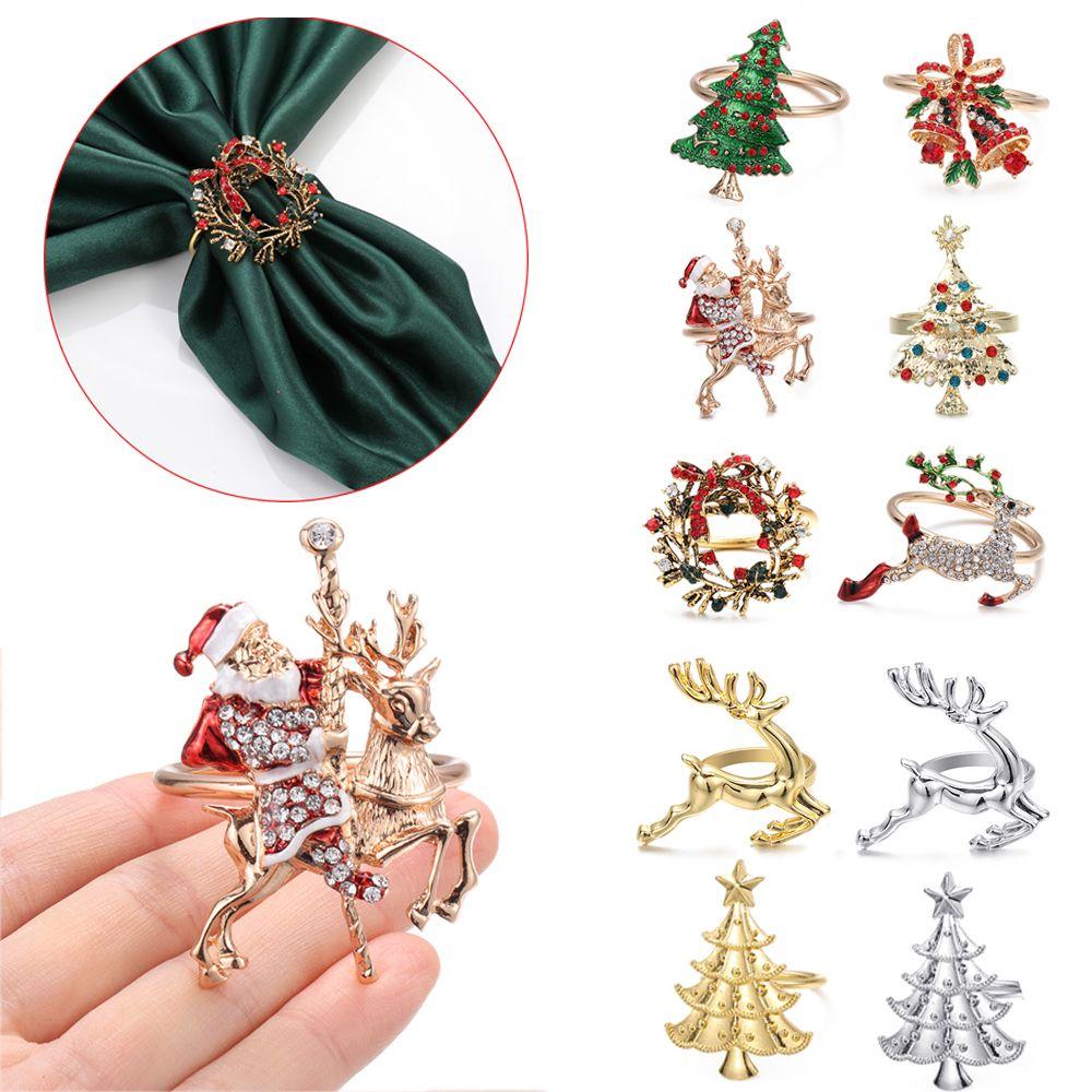 Merry Xmas DIY Craft Christmas Tree Napkin Ring Christmas Supplies Table Decoration Mouth Ring