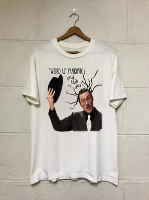New Rare Bad Hair Day Weird Al Short Sleeve White S-5XL Shirt SN040