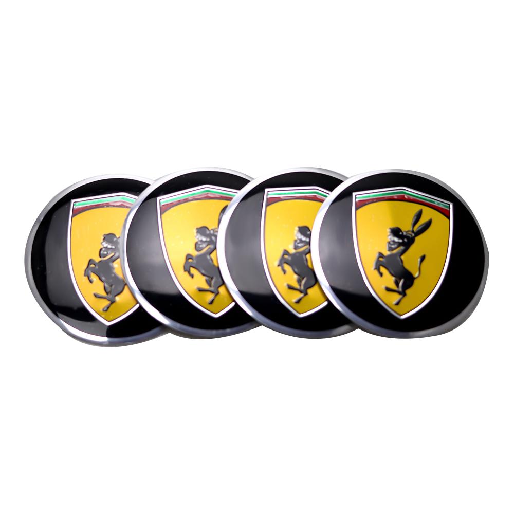 4Pcs/SET 56/60mm Car Wheel Center Hub Caps  Emblem Sticker Cover For Ferrari 308 GT4 328 GTB GTS F355 360 Modena F430 458ltalia HS9