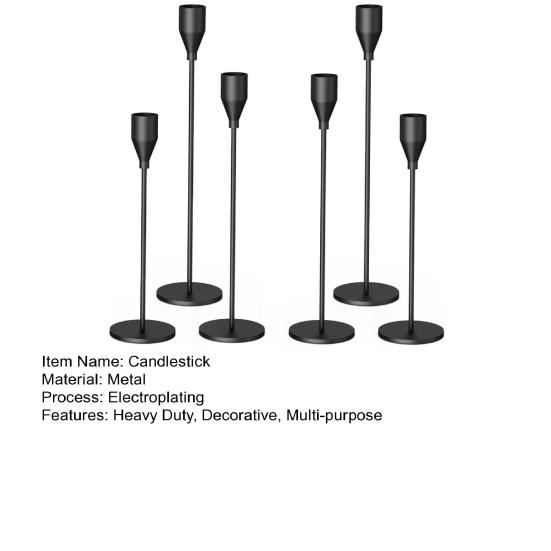 3/6 шт./набор Винтажный высокий металлический подсвечник Подставка для конусных свечей-столбиков Домашняя гостиная Рождество Свадебная вечеринка Подставка для свечей Центральный элемент для обеденного стола