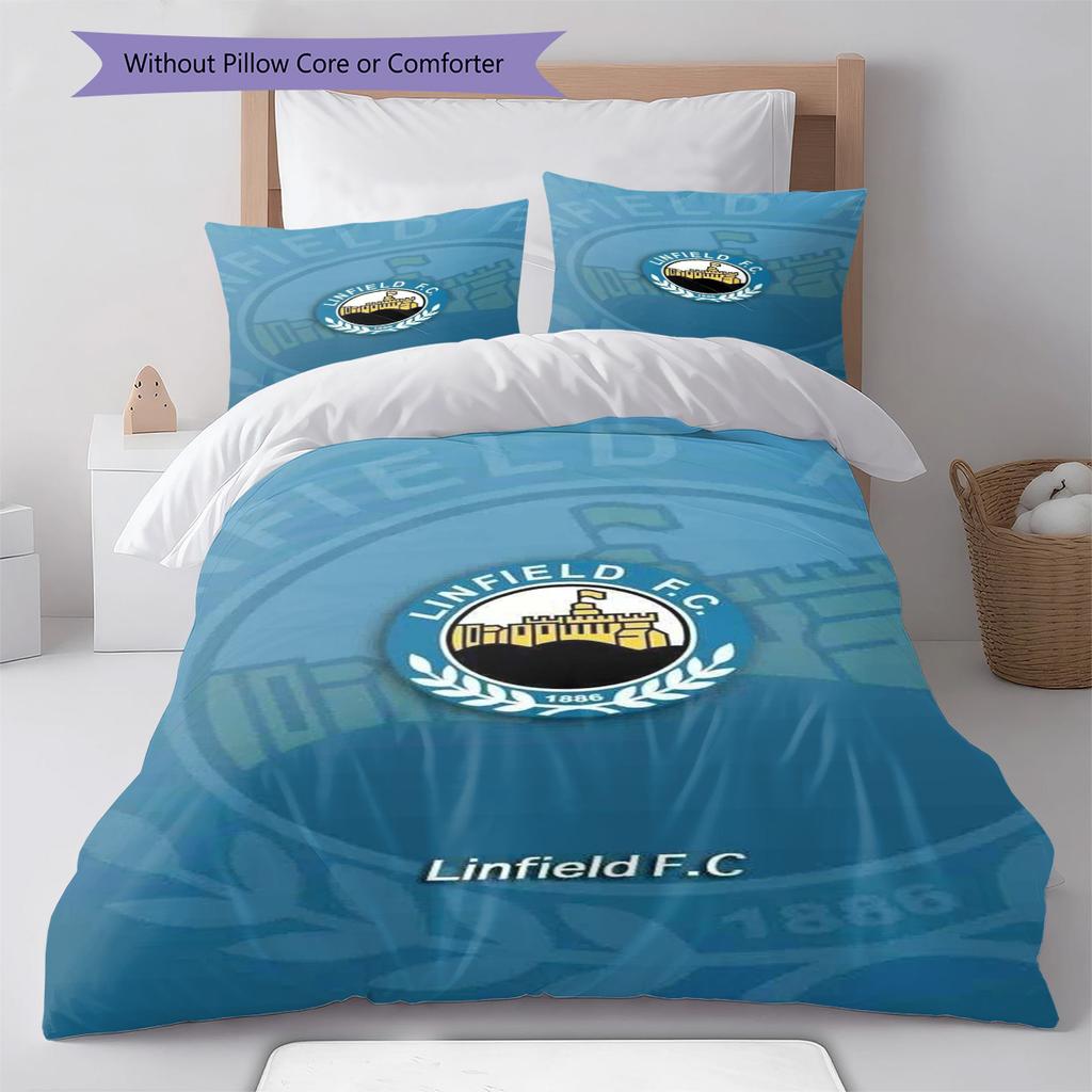 Linfield fc Pattern Bedding Set Quilt Cover Pillowcase Home Decor Gift (1 * duvet cover + 2 * pillowcase, without core)