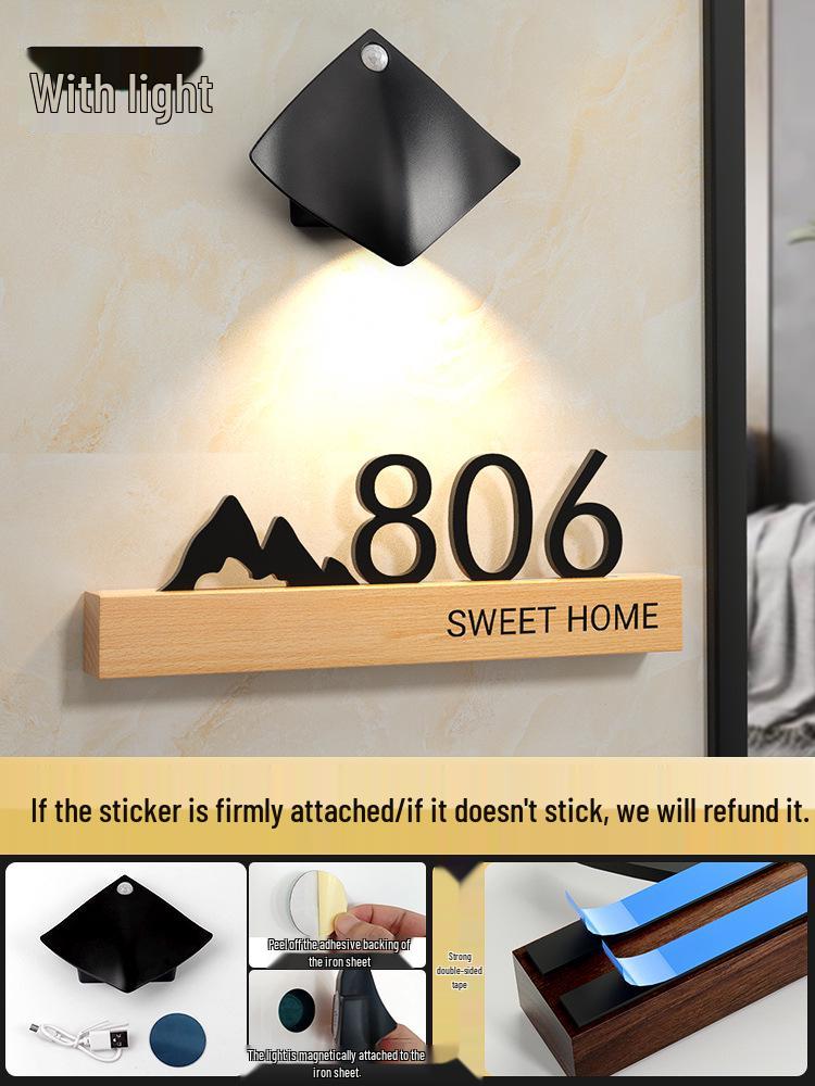 Светящаяся персонализированная наклейка с номером дома для входной двери