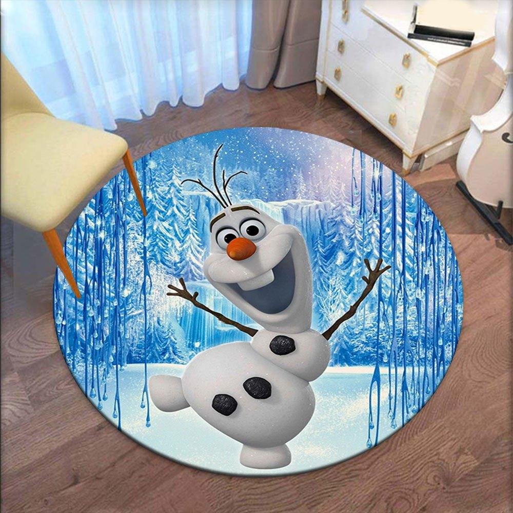 Olaf the Snowman Winter Wonderland StickerRound Non-Slip chair mat chair carpet for office Rugs for Office Decor Gift For Valentine's Day Mother's Day