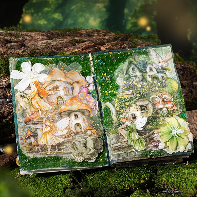 4 Style 30Sheets/bag European Vintage Fairy Scene Stickers Character Hand Account Landscape Tape Creative Collage DIY Decoration