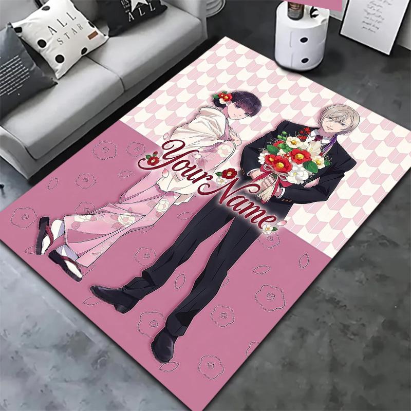 Cherry Blossom Journey Custom Name Carpet Rug For Living Room Bedroom Home Sofa Decoration Kids Play Nonslip Floor Mat