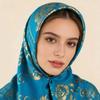 B585-4 Квадратный марлевый платок-хиджаб в этническом стиле с жаккардовым узором, однотонный