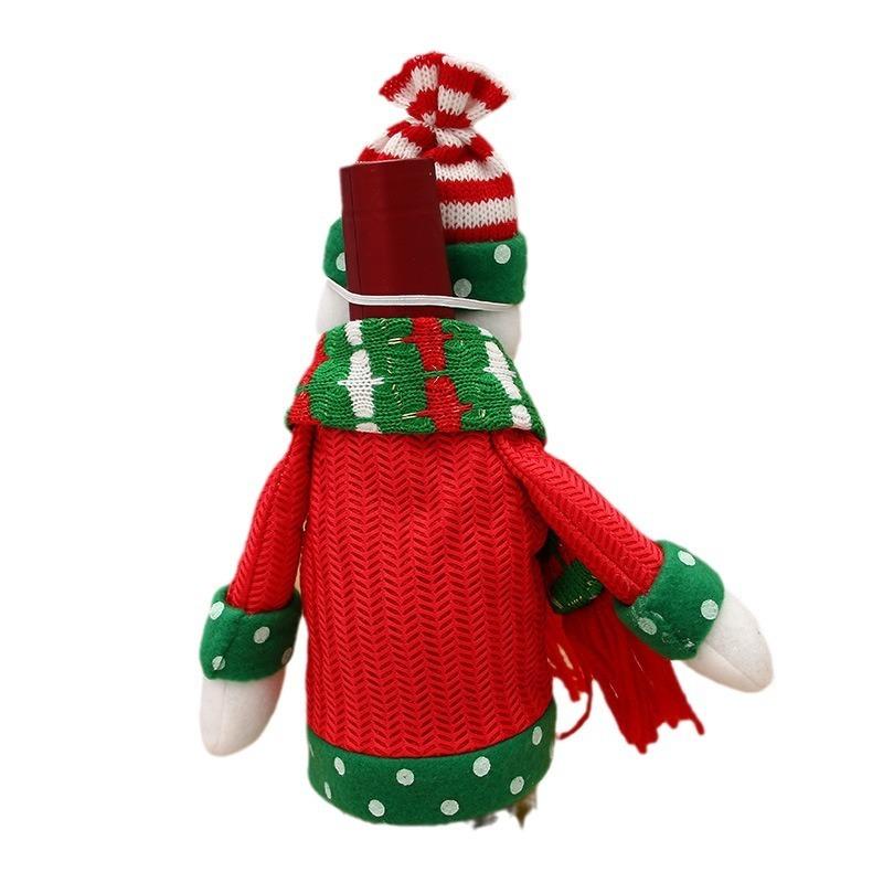 New Christmas Ornaments Holiday Supplies Christmas Wine Bottle Cover Santa Snowman Champagne Bottle Cover