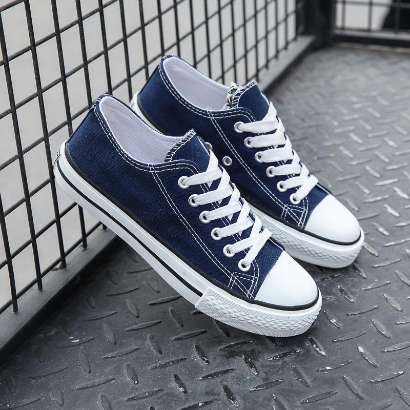 Модная парусиновая обувь для пар, студентов, спортивная однотонная парусиновая обувь