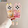 KEYSION Милый чехол с 3D-мультяшным рисунком в виде уха для OPPO Reno12 F 5G с браслетом, мягкий силиконовый противоударный чехол для телефона OPPO Reno 12F 5G