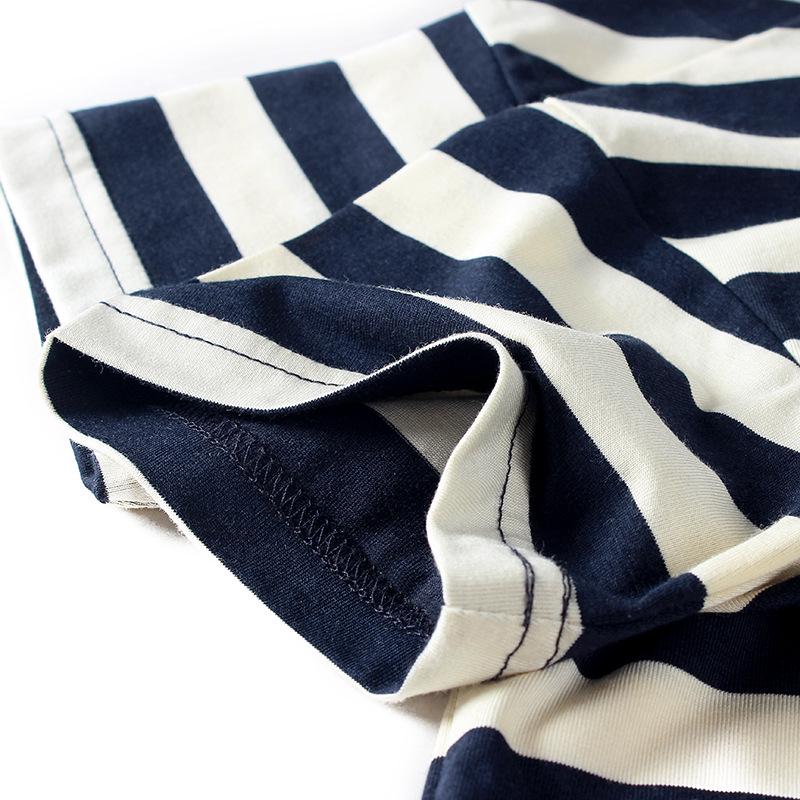 Летние корейские полосатые футболки с коротким рукавом для мальчиков