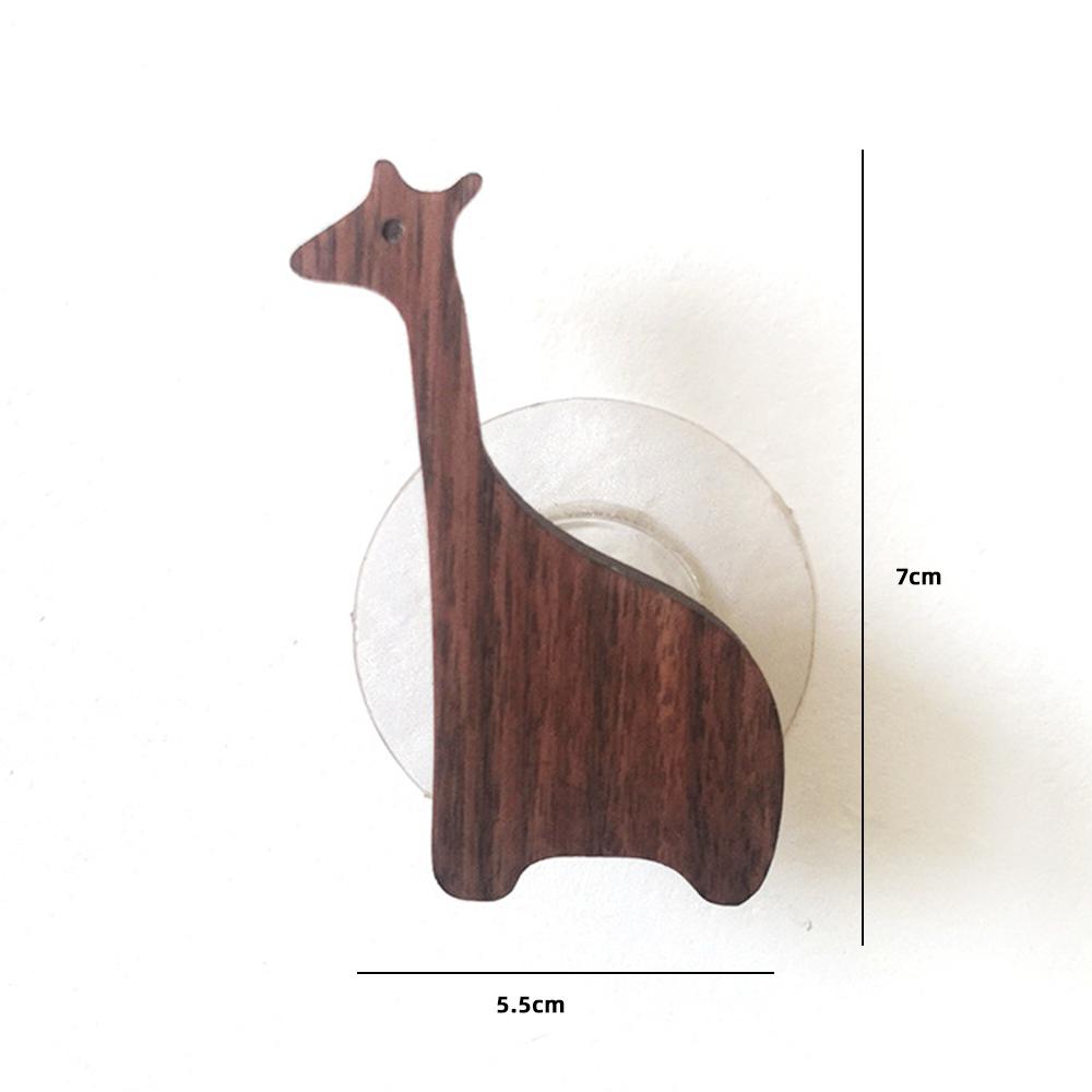 Walnut Wood Hooks Cute Animal Modeling Wall Hooks Keychain Clothes Coat Hook Children Room Decoration Hook Hanger Kitchen Organi