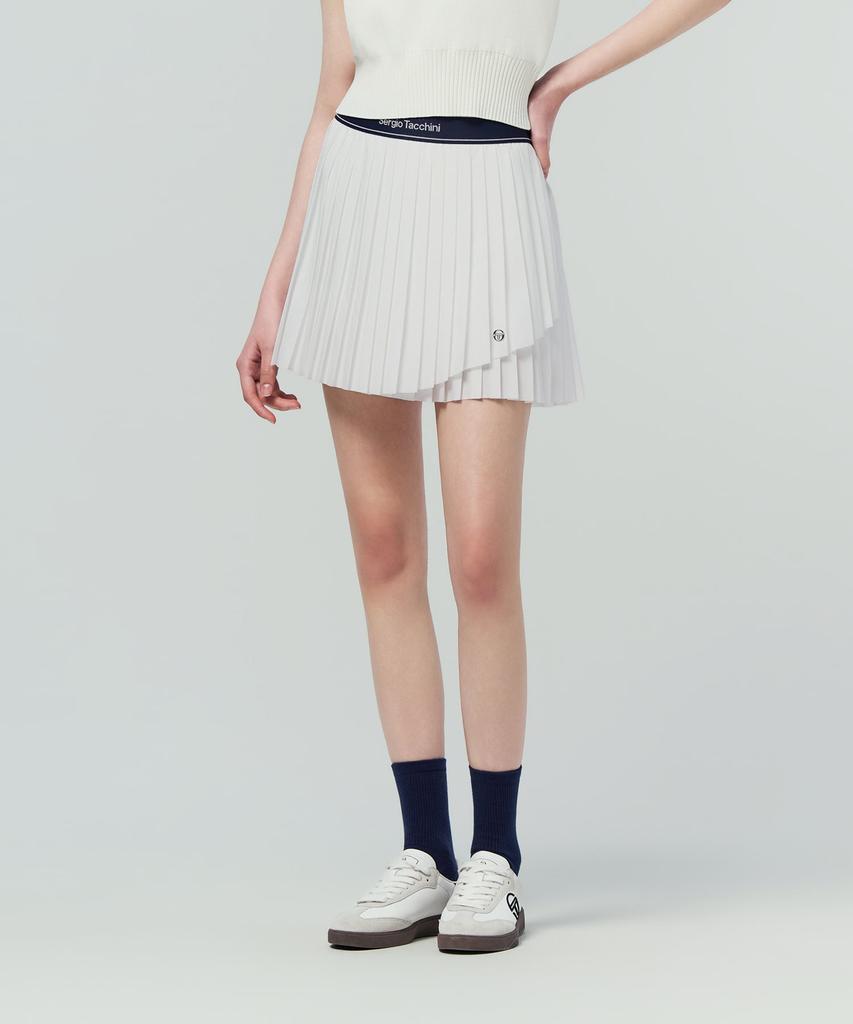 SERGIO TACCHINI W Асимметричная плиссированная юбка с крылом (белый)