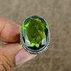 Peridot Genstone Handmade 925 Sterling Silver Jewelry Ring Size 8 KKG-454