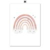 Cute Sun Rainbow Clouds Butterfly Flower Wall Art Canvas Painting Pink Posters And Prints Pictures Girl Kids Room Bedroom Decor