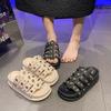 Женские шлепанцы на толстой подошве с заклепками, модные, на подошве из губчатого пирога, желейные туфли, летние, женские туфли на высоком каблуке, пляжная обувь, женские сандалии