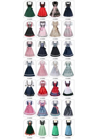 European & American Plus Size Oktoberfest Bavarian Blue Floral Beer Dress Cosplay Costume