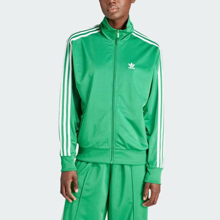 adidas Originals Adicolor Classics Свободный спортивный топ Firebird с воротником в три полоски Женские топы Зеленый IP0604