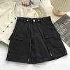 Женская летняя юбка с карманами, уличная одежда, однотонная однотонная повседневная одежда с высокой талией, винтажная женская мини-юбка трапециевидной формы, женская одежда